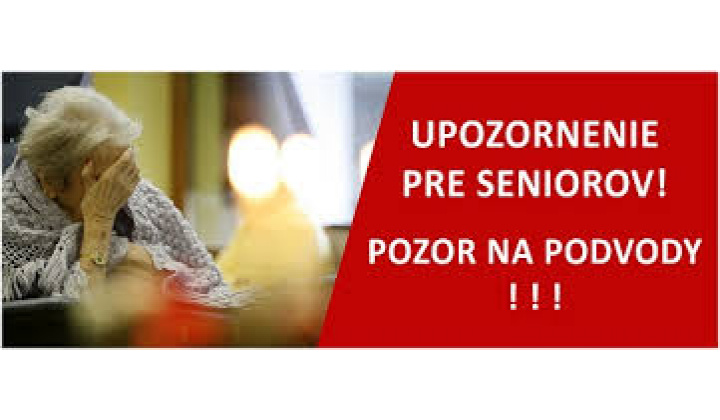 Podvody na senioroch - informácie 