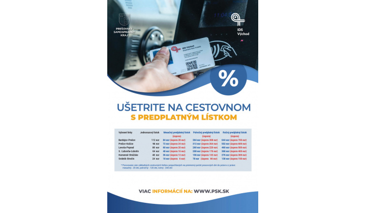 Ušetrite na cestovnom s predplatným lístkom